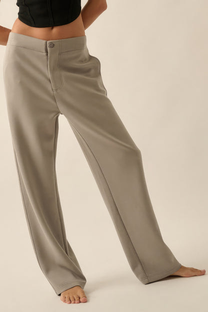 High-Waist Button Zip-Up Pants