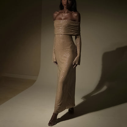 Maxi Slim - Elegant Panel Slim-Fit Maxi Dress (7516489449560)