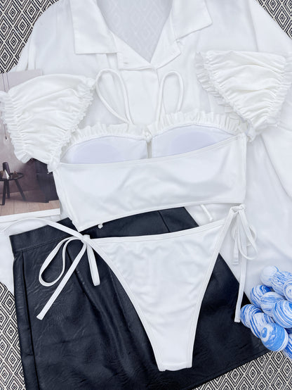 Ruffles - Drawstring Ruffles Bikini (7516579987544)