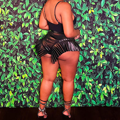 Leather Frill - Super Short Shorts (7516490465368)