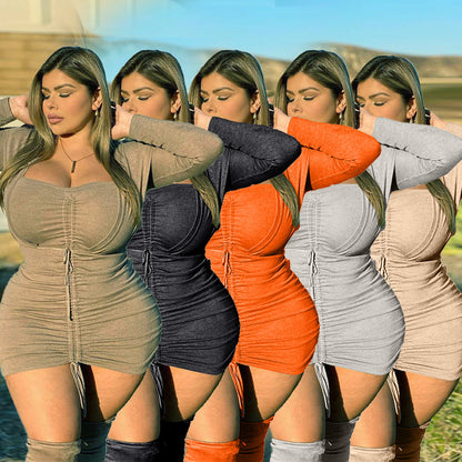 Ruched Mini Dress (7516523102296)