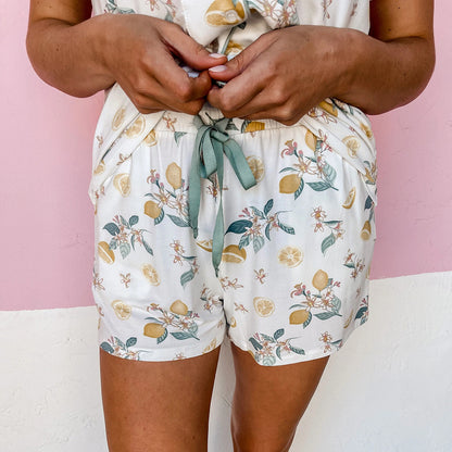 Printed Short-Sleeves Pajamas Set