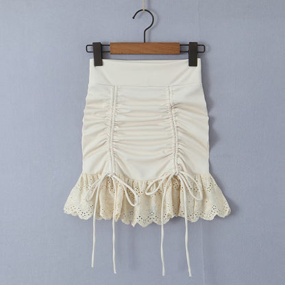 Drawstring Lace Hip Skirt