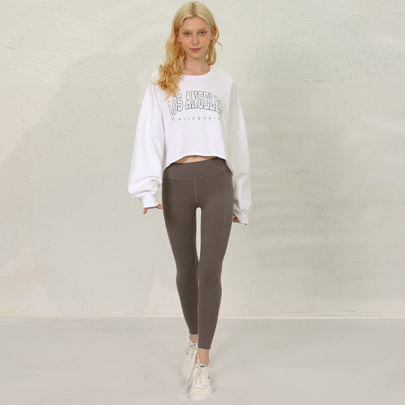 Cropped Slimming Crop-Top Sweater - Loose-Fitting (7517806493784)