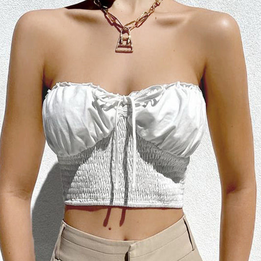Slinky - Backless Lace Bow-Strings Cropped Top (7517948969048)