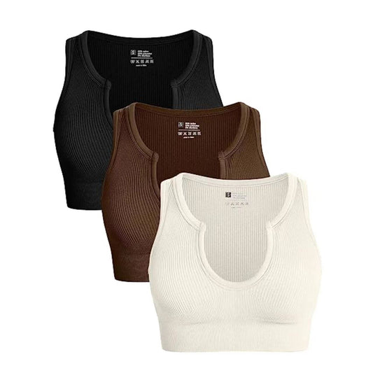 Casual Vest Crop-Top - Solid Color (7516558655576)