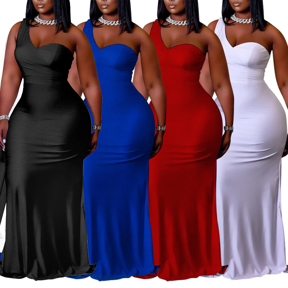 Solid Color Sheath - Long Slim Dress (7516664266840)