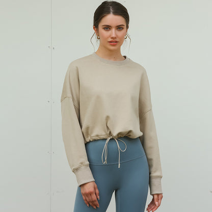 Cinched - Drawstring Pullover Cropped Top (7517823303768)