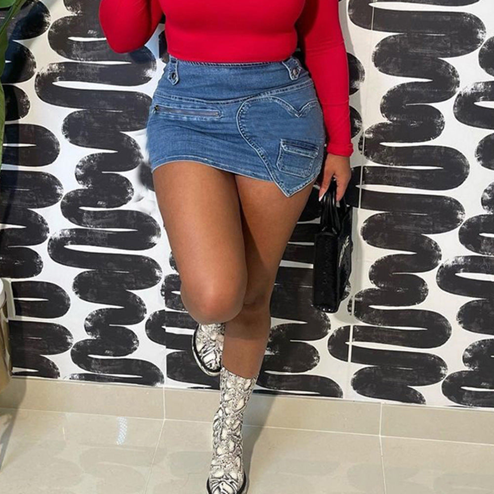 Stretchy Love Patch - Denim Skirt (7522338406488)