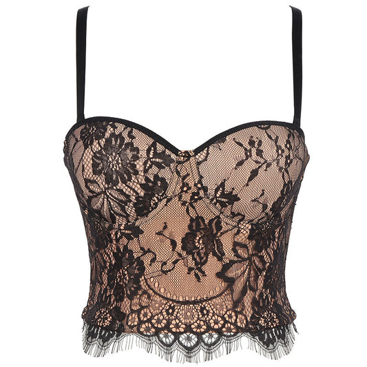 French Tube Top Lace - Adjustable Corset With Steel Ring Tube Top (7517939236952)