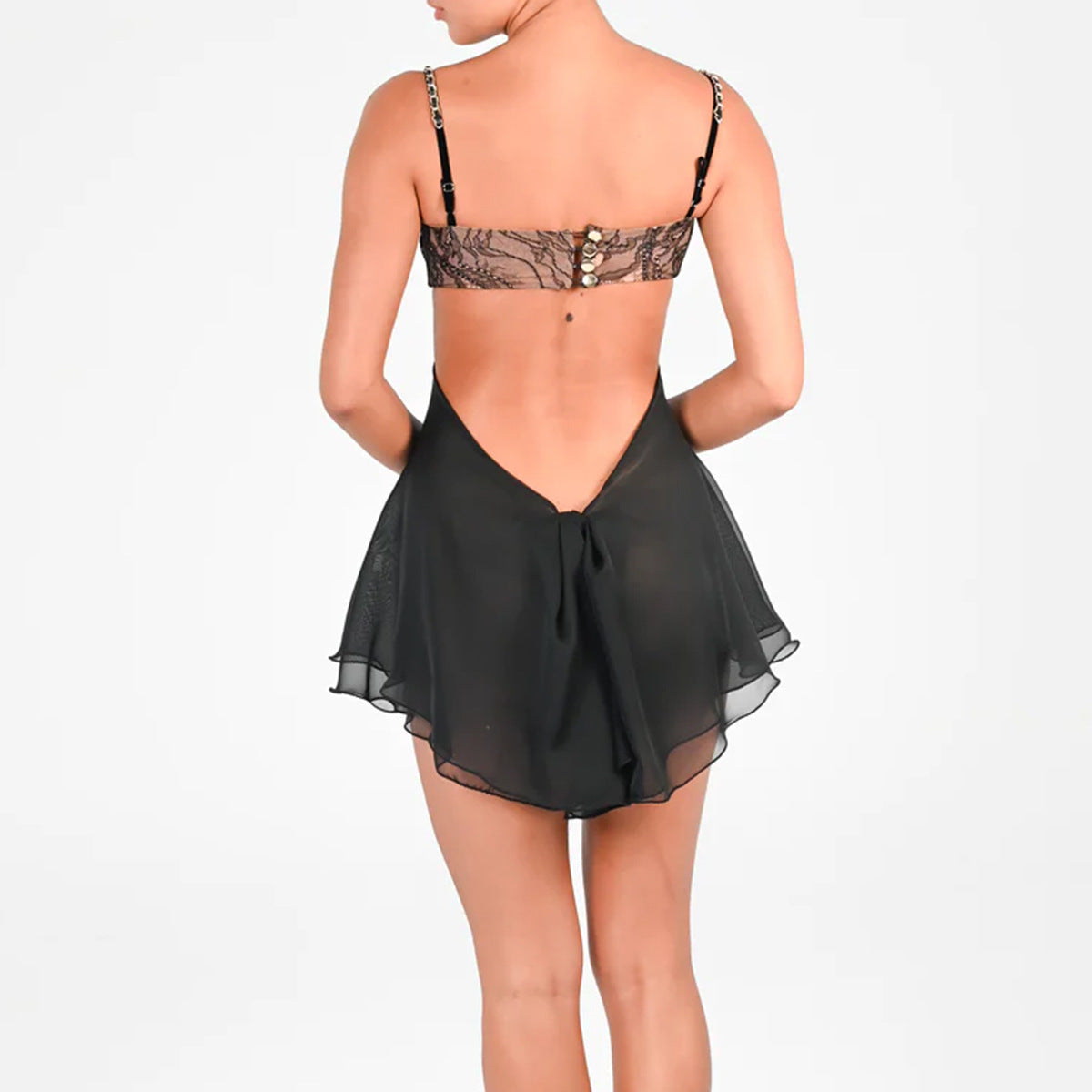 Lace Cropped - Halter Backless Dress (7516662792280)
