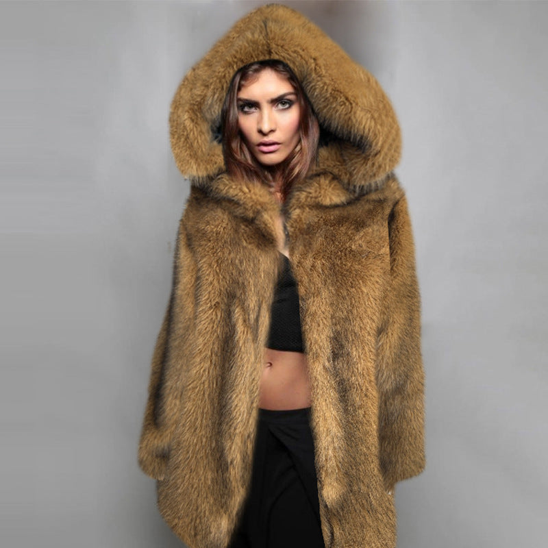 Faux Fur Western Mid-Length Coat