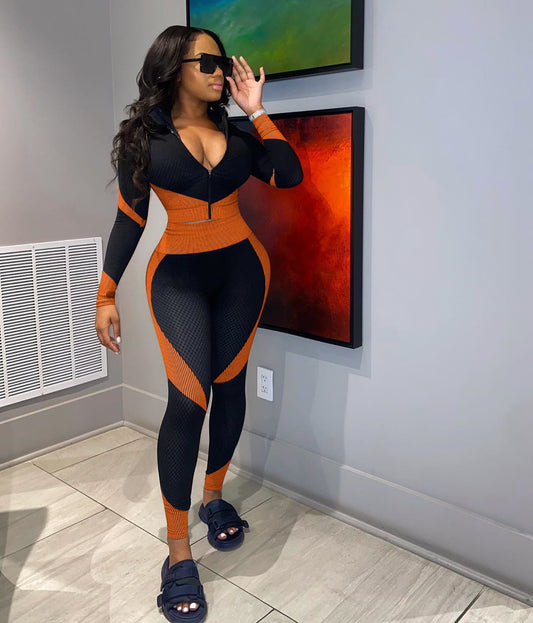 Plus-Size Positioning-Printing Casual Slim-Fit Sportswear Set (7516854747224)