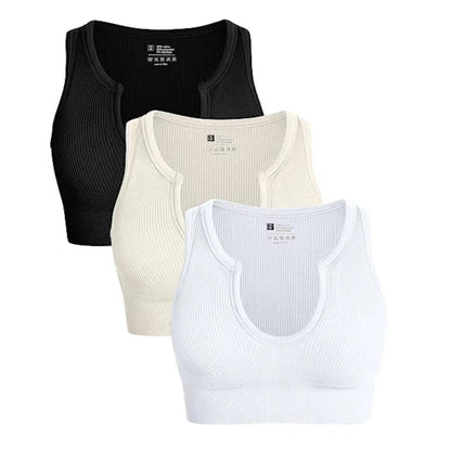 Casual Vest Crop-Top - Solid Color (7516558655576)
