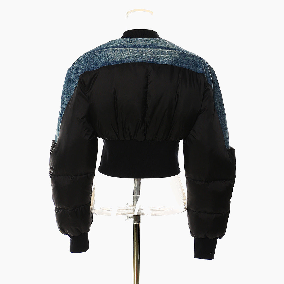 Denim & Padded - Denim Washing Stitching Padded Jacket (7516615770200)