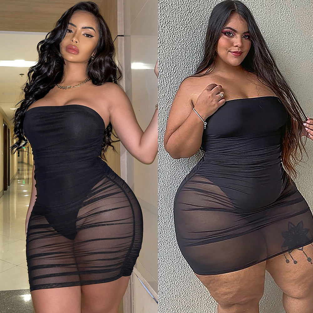 Sheer Mesh - Slim Dress (7516522479704)