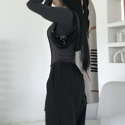 Slim-Fit Patchwork Hooded Long Sleeves Sweater
