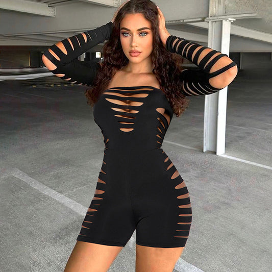 Long Sleeves Cut-Out Romper