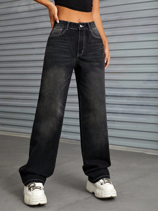 Wide Leg Denim Jeans
