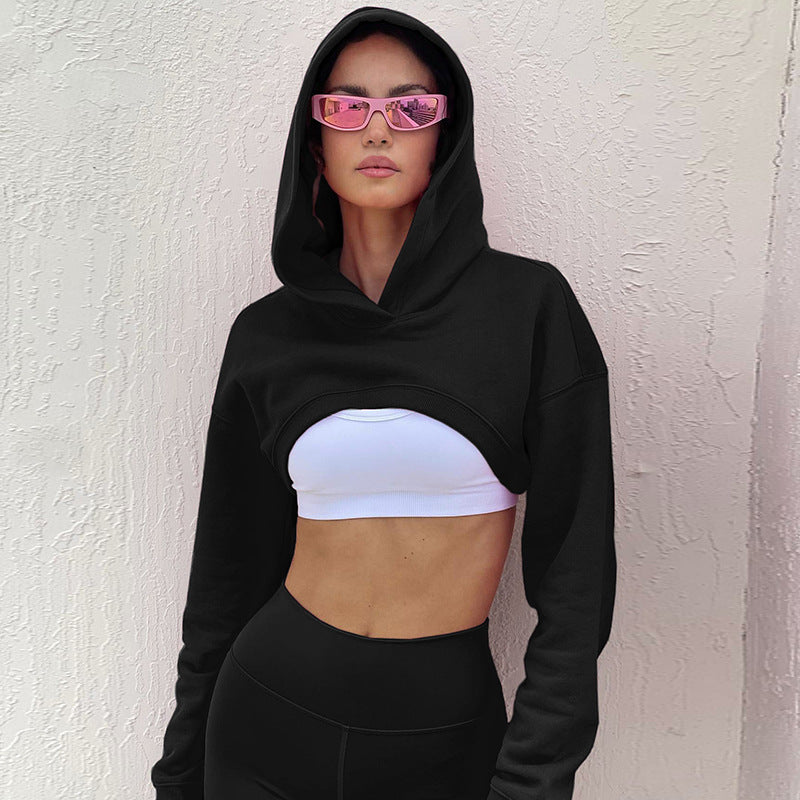 Top On - Asymmetric Cut-Out Hooded Sweater Top (7519155421272)