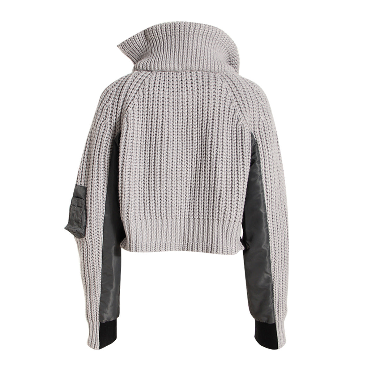 Good Cheap - Knitting-Stitching - Varsity Thickened Asymmetric Jacket Coat (7516614951000)