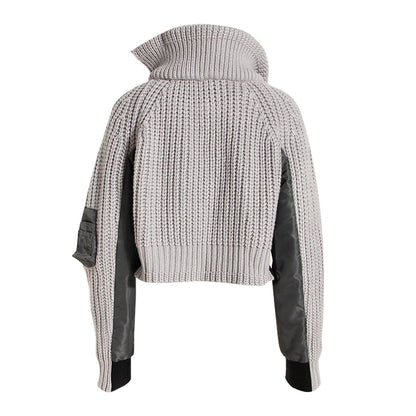 Good Cheap - Knitting-Stitching - Varsity Thickened Asymmetric Jacket Coat (7516614951000)
