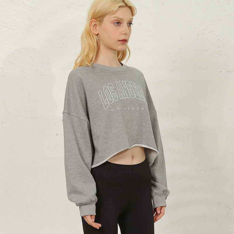 Cropped Slimming Crop-Top Sweater - Loose-Fitting (7517806493784)