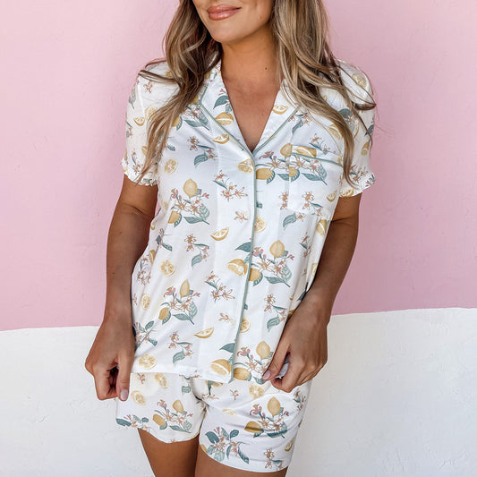 Printed Short-Sleeves Pajamas Set