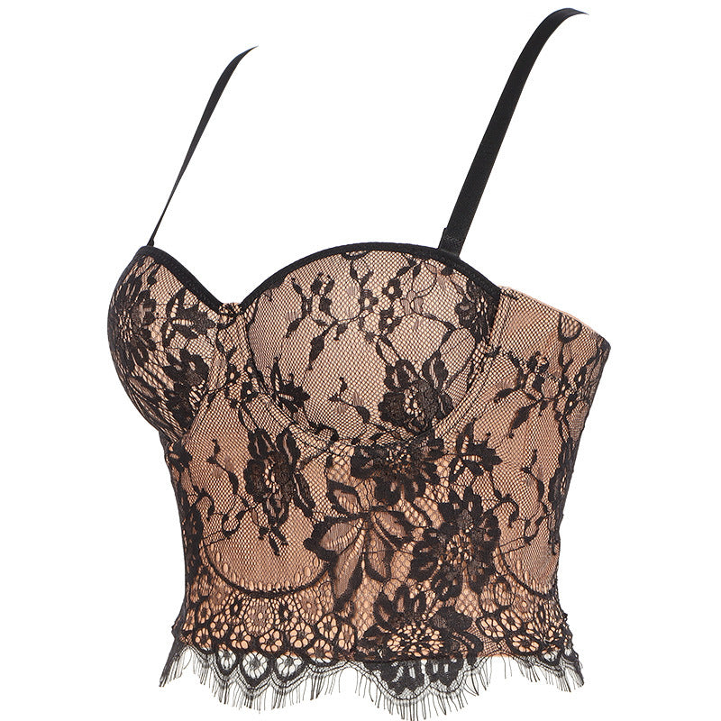 French Tube Top Lace - Adjustable Corset With Steel Ring Tube Top (7517939236952)