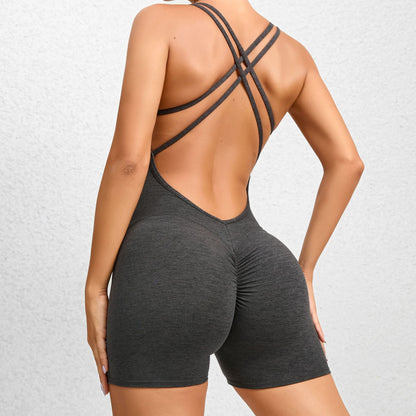 Pleated Crossy-Back Yoga Activewear Set (7520680968280)