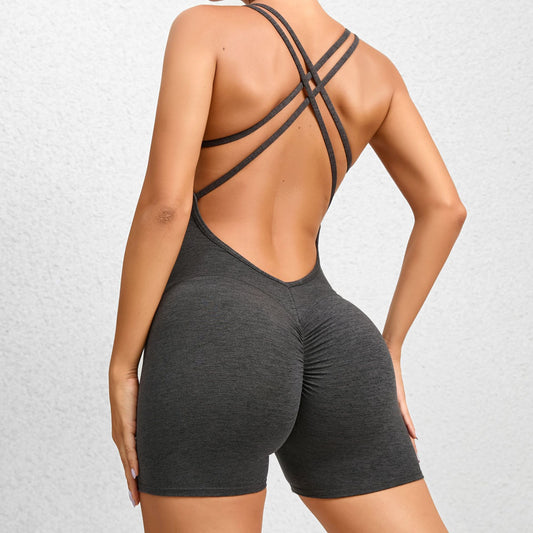 Pleated Crossy-Back Yoga Activewear Set (7520680968280)