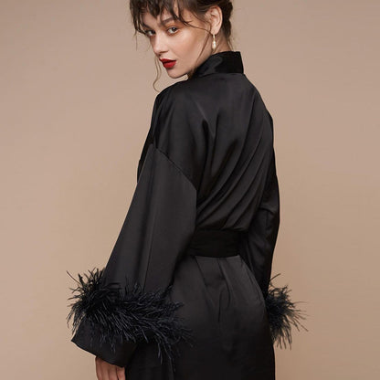Ostrich Feather Cardigan Nightgown