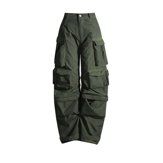 Three-Dimensional Pockets Distressed Denim Jeans