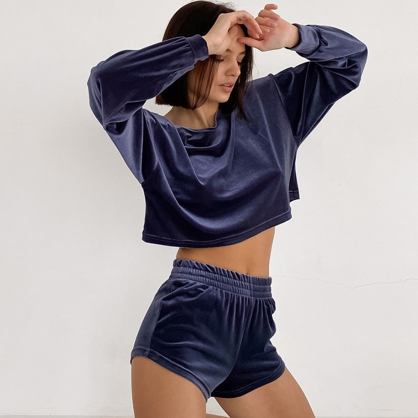 Velvet Two-Piece Pajamas Set