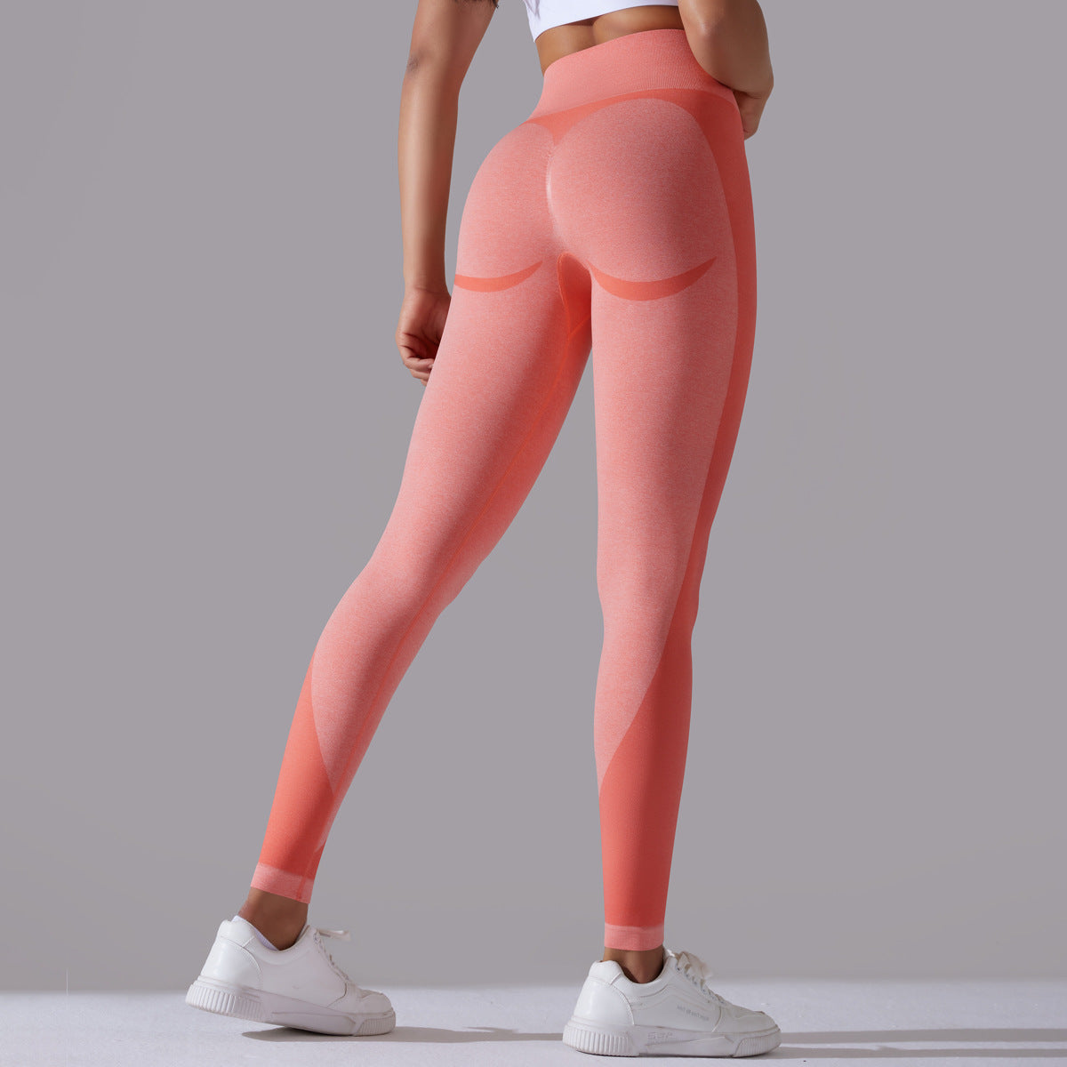 Seamless Smiley-Face Jacquard Peach Hip Yoga Pants