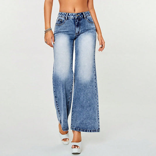 Straight Leg Denim Jeans