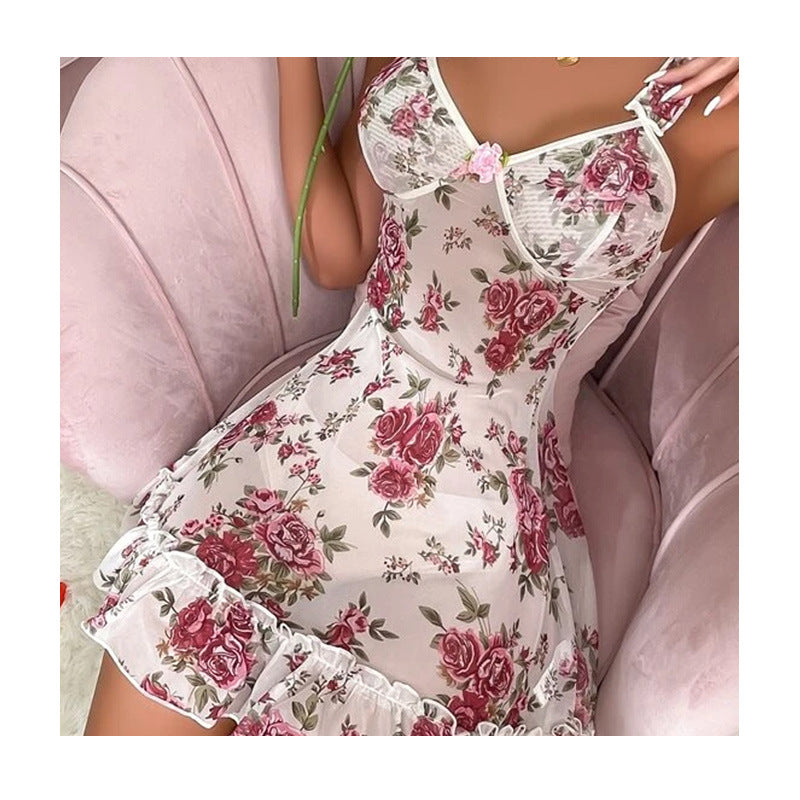 My Pretty Floral Dress - Floral Short Dress Skirt Lingerie (7517843030104)