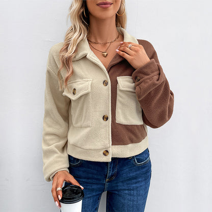 Color Matching Fleece Jacket