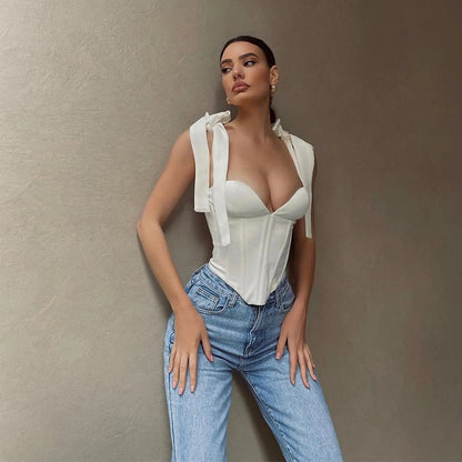Bow-Boning Corset Camisole Crop-Top