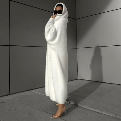 Solid Color Loose Hooded Bejirog Warm Trench
