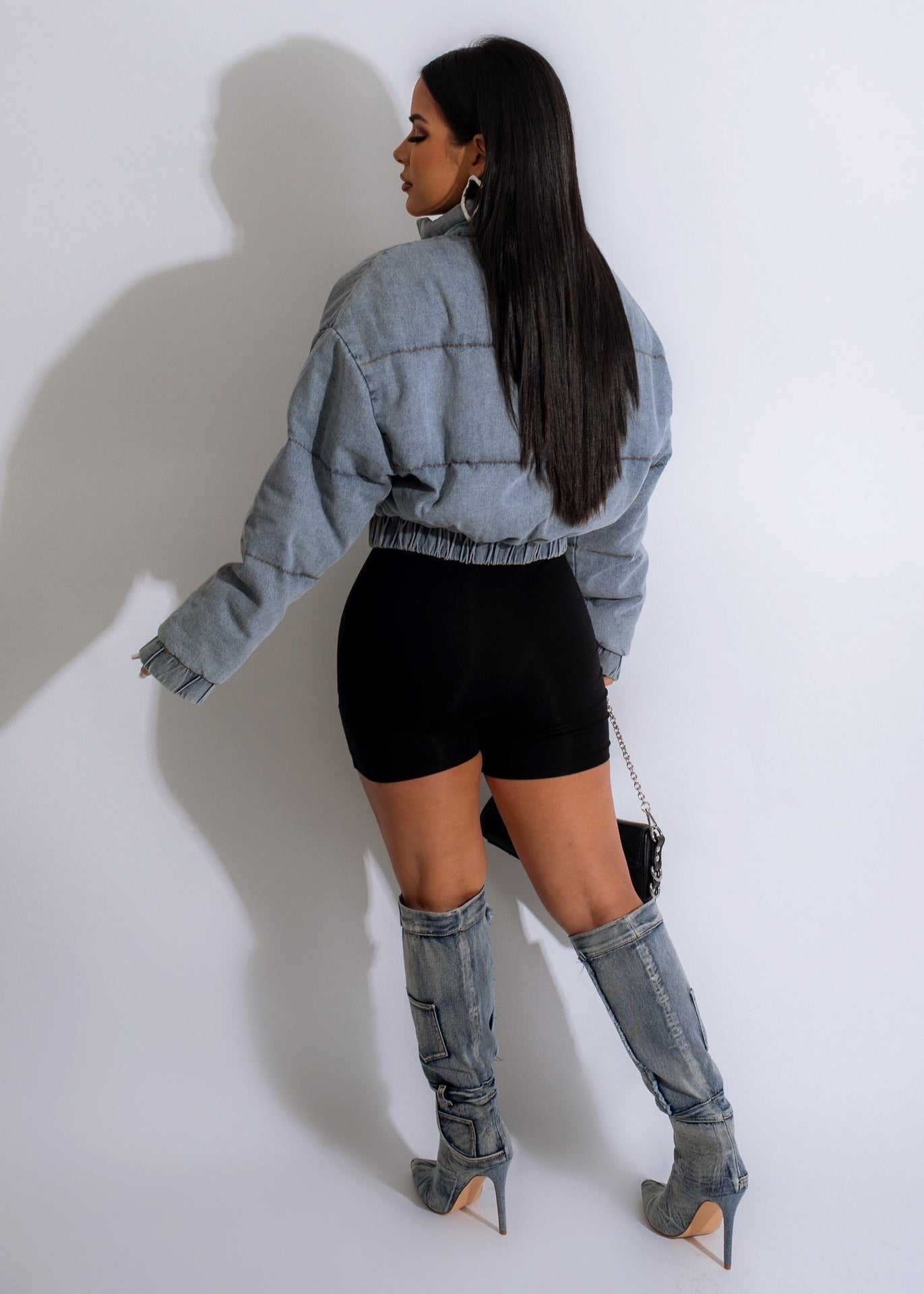 Denim Cotton Jacket Coat - Multi-Pocket (7516616196184)