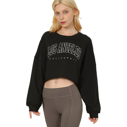 Cropped Slimming Crop-Top Sweater - Loose-Fitting (7517806493784)