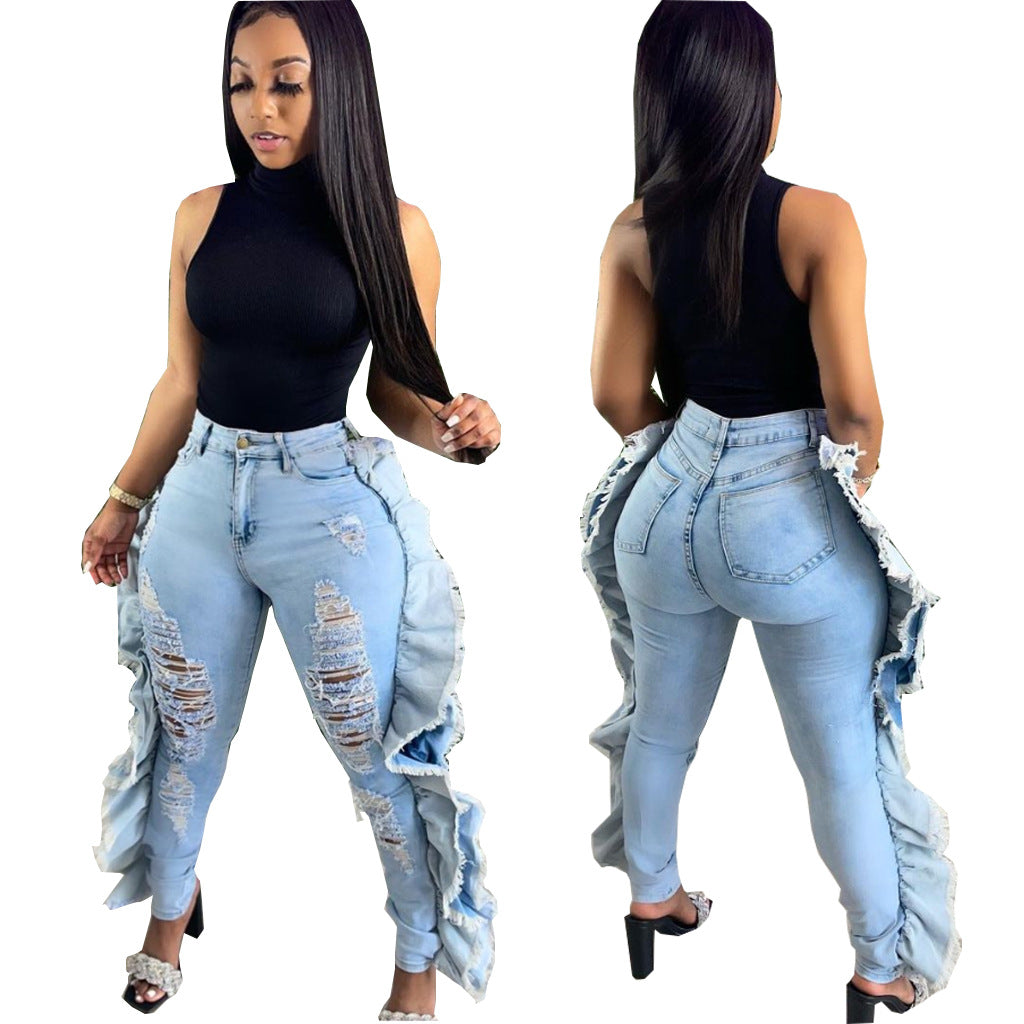Plus-Size Distressed-Stretch Skinny Denim Jeans (7524741349464)