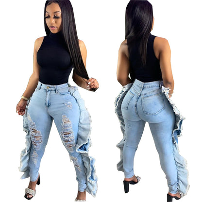 Plus-Size Distressed-Stretch Skinny Denim Jeans (7524741349464)