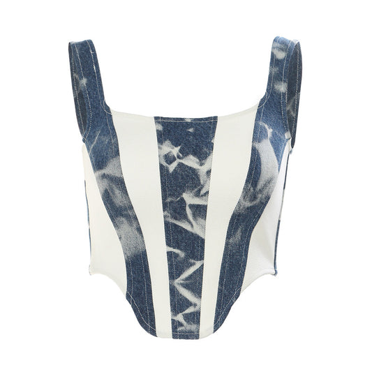 Slim-Top - Contrast Color Camisole Crop-Top (7519157878872)