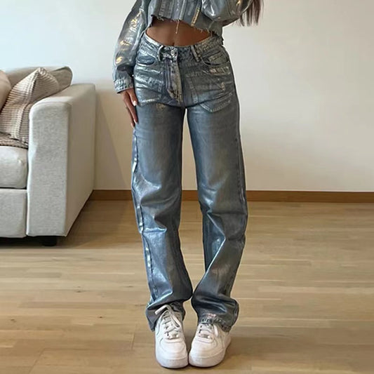Bronze Straight Leg Denim Jeans