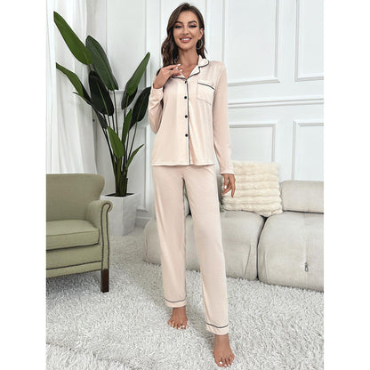 Solid Color Cardigan Long Sleeves Set