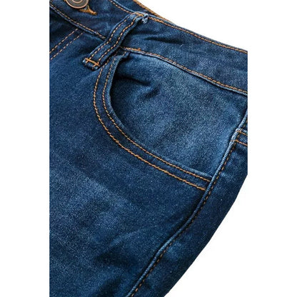 Distressed High-Waist Flared Denim Jeans