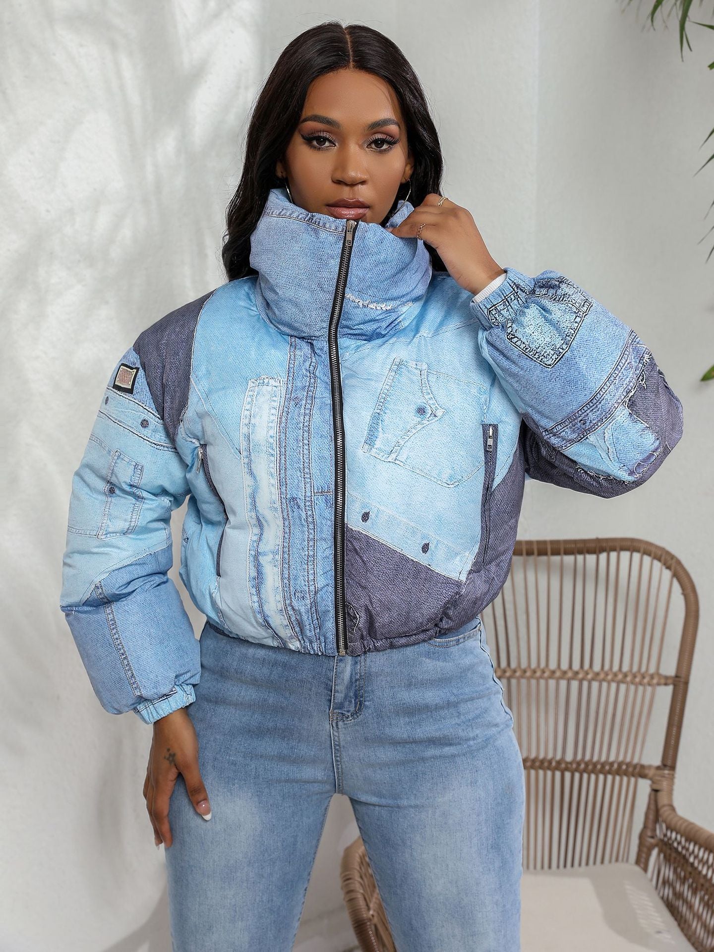 That's Denim - Denim Printing Cotton Coat Jacket (7516616065112)