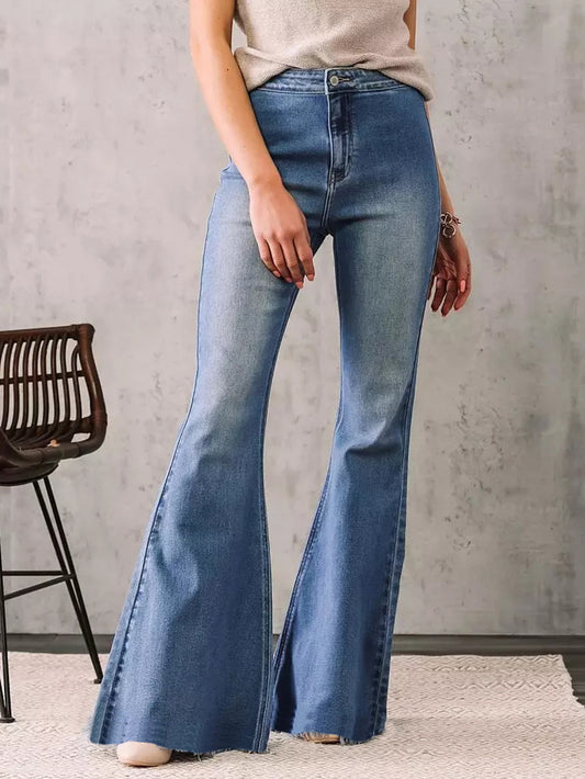 Slim-Fit Stretch Flared Denim Jeans Pants